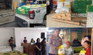 Penyaluran pangan murah oleh Bulog bersama pemerintah untuk menjaga stabilitas harga. (Kolase: Humas Bulog)