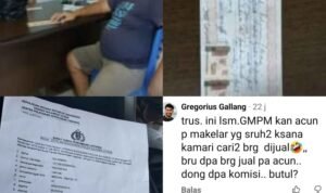 Kolase : Ko Acun memperlihatkan bukti pembayaran Rp500 juta dan dokumen laporan resmi sebagai dasar desakan kepada Kepolisian Daerah Sulawesi Utara agar mengusut dugaan penadahan dan penipuan dalam sengketa kapal LCT di Pantai Bulo, sementara LSM GMPM menegaskan tidak terlibat dalam transaksi jual beli. (Istimewa)