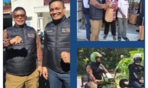 Ket foto : Touring Police Vespa Group di Minahasa Utara, Kapolres Boltim dan Wakapolda Sulut hadir berbagi dan mendekatkan diri dengan masyarakat. (Istimewa)