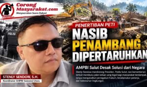 Ket foto : Stenly Sendow, S.H., Koordinator AMPBI Sulawesi Utara, mendorong pemerintah menghadirkan solusi bagi masyarakat penambang terdampak penertiban PETI.